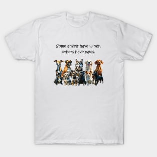 Some angels have wings, others have paws - funny watercolour dog design - greyhouse, boxer, husky, retriever, vizsla, bulldog, havanese, terrier, staffie, jack russell, wauzer T-Shirt